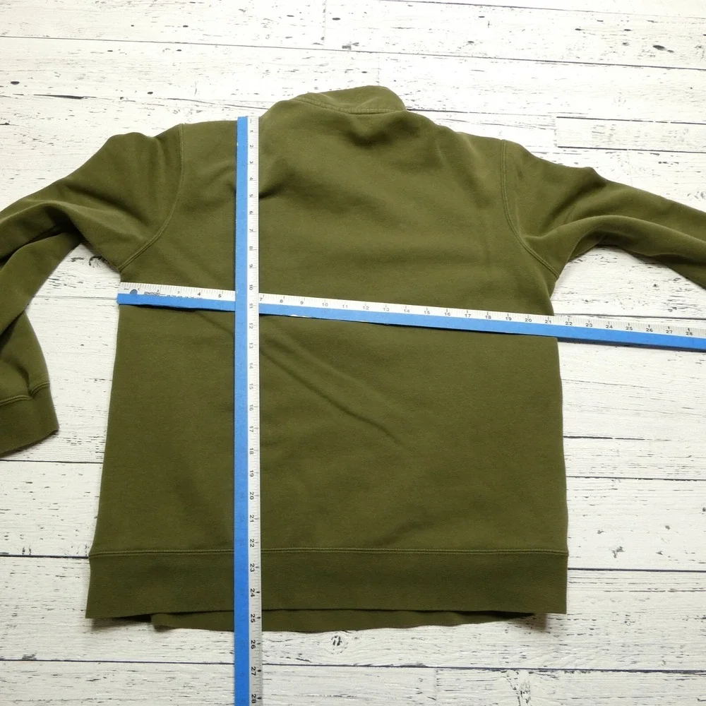 Nike Club Fleece Sweatshirt Adult‎ M Green Fleece 1/2 Zip Gold Logo Mock Neck